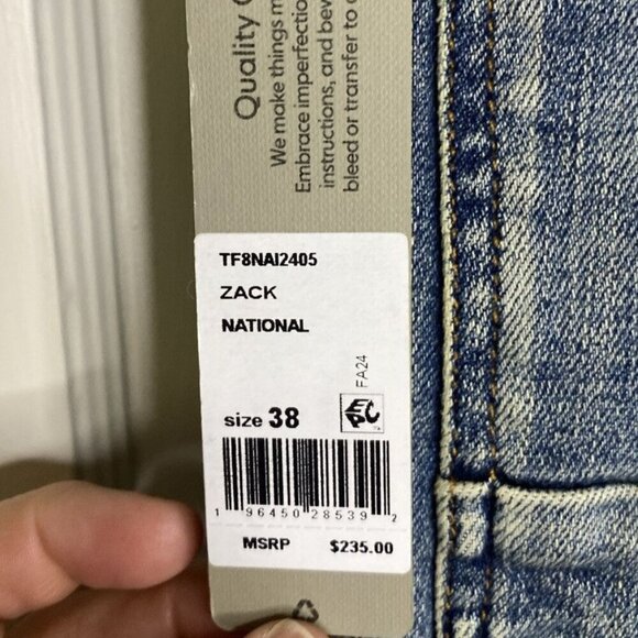 Hudson Zack Midrise Slim In National Size 38 NWT MSRP $235 Distressed Stretch - Picture 4 of 10